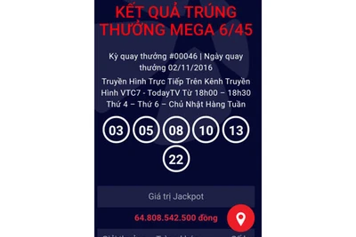 Thêm một khách hàng trúng xổ số điện toán hơn 64 tỷ đồng