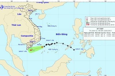 Áp thấp gây mưa diện rộng từ Quảng Ngãi trở vào