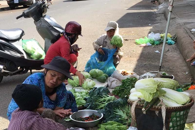 Mùng 2 Tết, rau củ đắt hàng