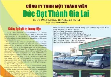 Công ty TNHH một thành viên Đức Đạt Thành Gia Lai