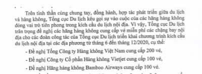 Nóng: Tổng cục Du lịch "xin" 400 vé máy bay miễn phí đi công tác