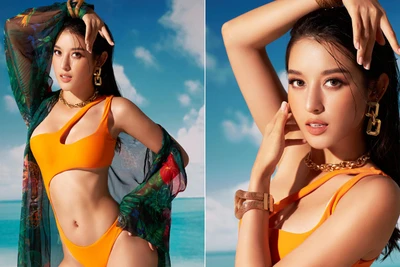 Á hậu Huyền My khoe 3 vòng 'bốc lửa' với bikini