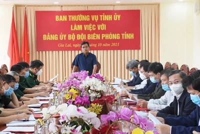 Ban Thường vụ Tỉnh ủy làm việc với Đảng ủy Bộ đội Biên phòng tỉnh