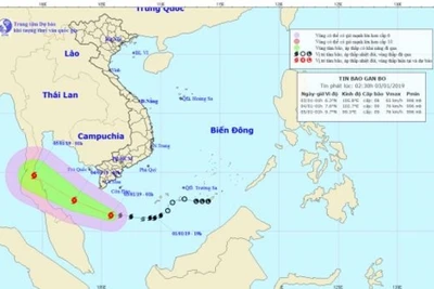 Bão số 1 giật cấp 11 tiến gần đất liền,cảnh báo Nam bộ mưa to