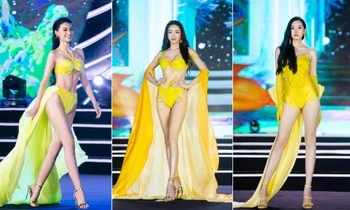 Lương Thuỳ Linh, Kiều Loan, Tường San 'đốt cháy' biển Quy Nhơn với màn trình diễn bikini nóng bỏng