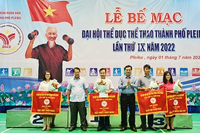 Phường Yên Thế giành giải nhất toàn đoàn tại Đại hội Thể dục thể thao TP. Pleiku