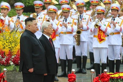 Lễ đón trang trọng Nhà lãnh đạo Triều Tiên Kim Jong-un tại Phủ Chủ tịch