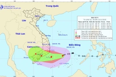 Bão số 9 tiếp tục mạnh lên, cảnh báo mưa lớn trên nhiều khu vực