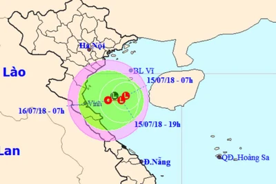 Áp thấp hoành hành ở vịnh Bắc Bộ, trực chỉ Thanh Hóa-Hà Tĩnh