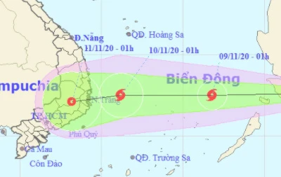 Ngày mai 9-11, tâm bão có thể cách Song Tử Tây 300km, gió giật cấp 10