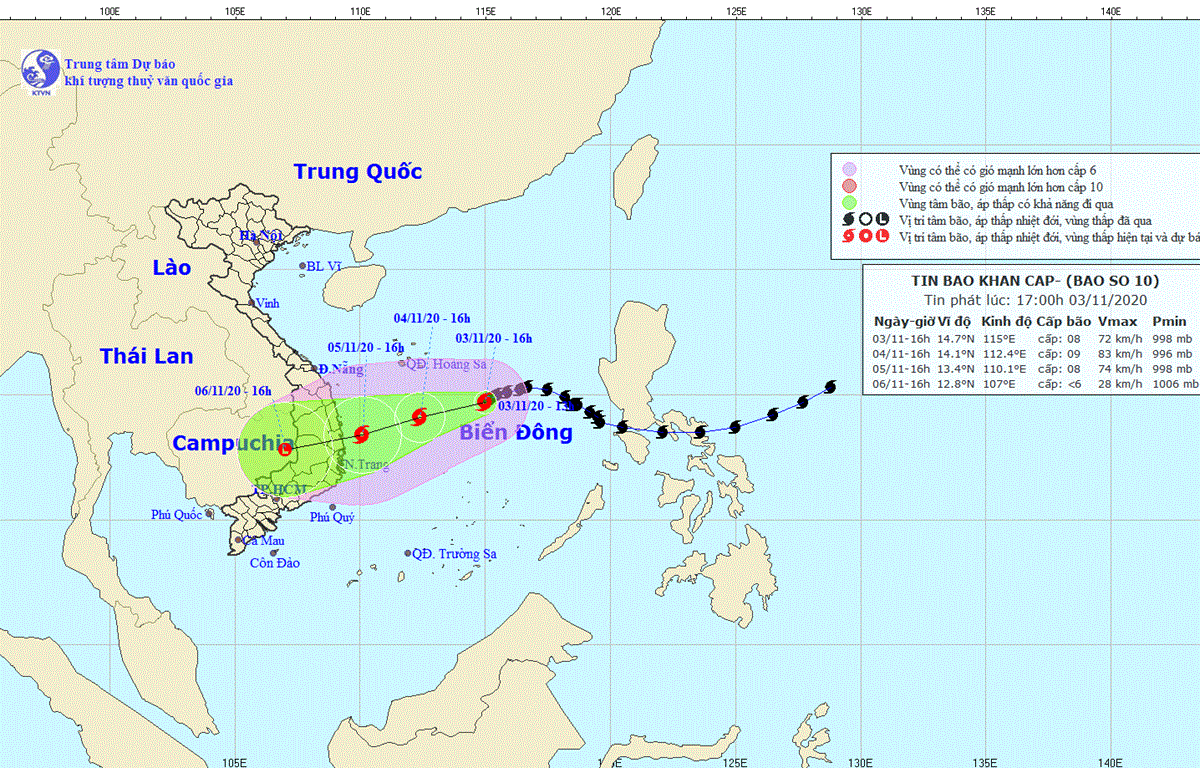Bão số 10 chịu chi phối của ngoại lực nên thay đổi nhanh, khó dự báo