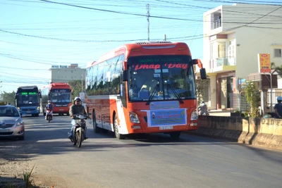 Gia Lai: 2 chuyến xe đưa lao động nghèo về quê đón Tết