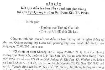 Điều tra vụ tai nạn giao thông ở Quảng trường Đại Đoàn Kết