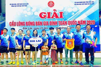 Gia Lai đoạt 5 huy chương tại Giải cầu lông và bóng bàn gia đình toàn quốc