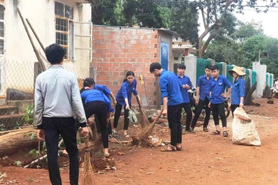 Chư Sê: Hơn 100 đoàn viên, thanh niên tham gia chiến dịch "Hoa phượng đỏ"