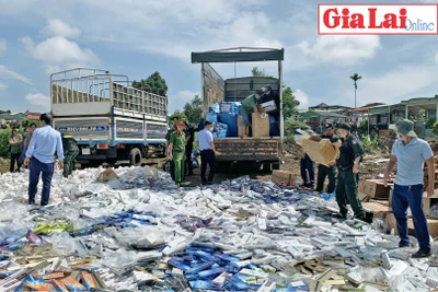 Gia Lai: Tiêu hủy hơn 106.000 bao thuốc lá điếu nhập lậu