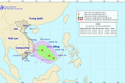 Vùng áp thấp trên Biển Đông mạnh lên, nguy cơ xảy ra lũ quét