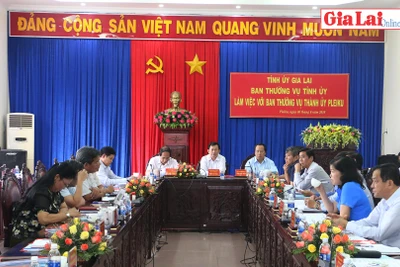 Ban Thường vụ Tỉnh ủy Gia Lai làm việc với Thành ủy Pleiku