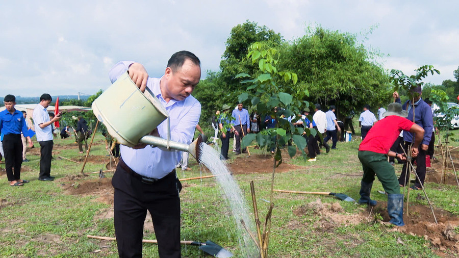 Đồng chí Dương Mah Tiệp-Tỉnh ủy viên, Phó Chủ tịch UBND tỉnh Gia Lai trồng cây tại lễ phát động. Ảnh: Mạnh Hà anh-2-dong-chi-duong-mah-tiep-tinh-uy-vien-pho-chu-tich-ubnd-tinh-trong-cay-tai-le-phat-dong.jpg