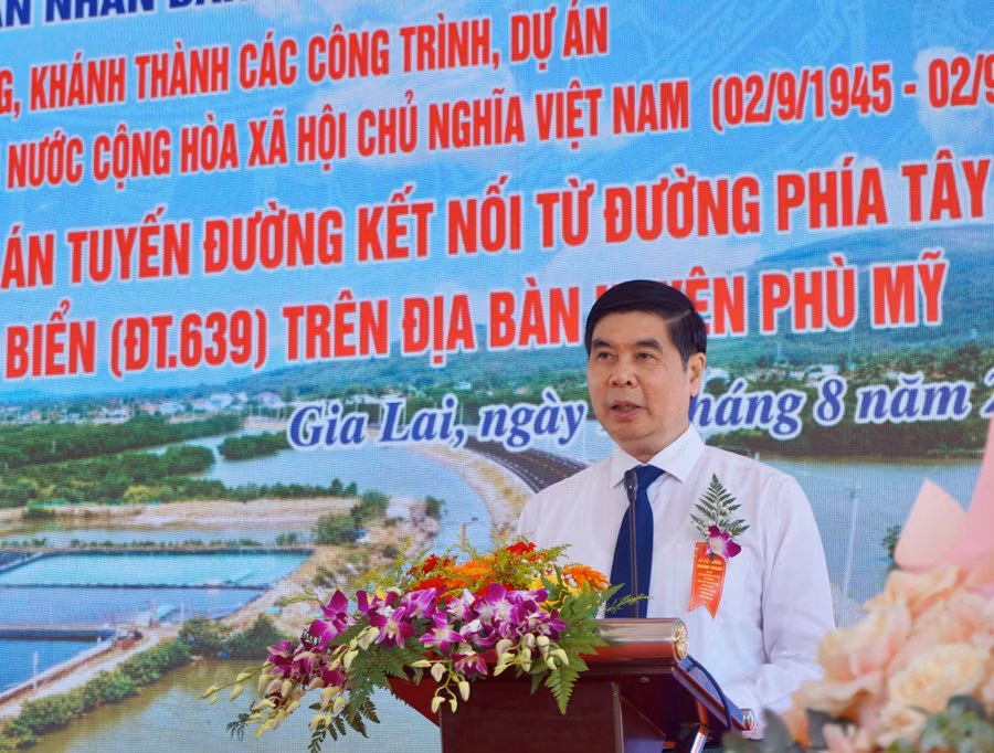 Phó Chủ tịch UBND tỉnh Lâm Hải Giang phát biểu tại buổi Lễ. Ảnh: T.K