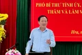 Phó Bí thư Tỉnh uỷ, Chủ tịch UBND tỉnh Phạm Anh Tuấn đã đến thăm và kiểm tra hoạt động chính quyền cơ sở tại xã Hra. Ảnh Hà Duy