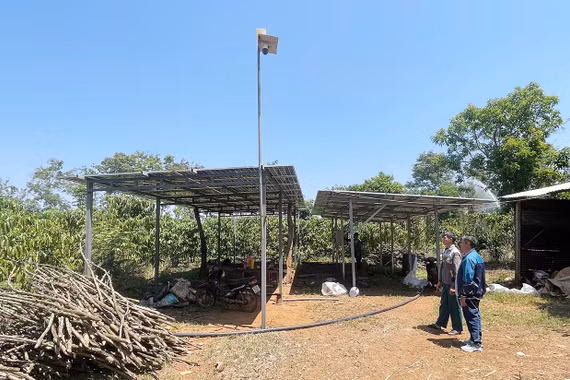 “Bắt nắng” tưới cây: Nông dân Bờ Ngoong chủ động với năng lượng xanh