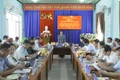 Quang cảnh buổi làm việc của đồng chí Nguyễn Thị Thanh Lịch làm việc tại xã Ia Tul.