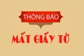 Thông báo rơi giấy tờ