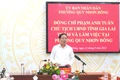 Chủ tịch UBND tỉnh Gia Lai Phạm Anh Tuấn phát biểu chỉ đạo tại buổi làm việc với phường Quy Nhơn Đông. Ảnh: N.H