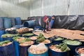 Cơ sở sản xuất lạp xưởng có hàng trăm thùng nhựa chứa da heo và mỡ bốc mùi hôi thối.