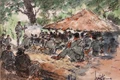 Tác phẩm Đại hội quân nhân Sư đoàn 5 của họa sĩ Huỳnh Phương Đông sáng tác năm 1965.