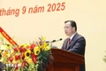 Bí thư Tỉnh ủy Lạng Sơn Hoàng Văn Nghiệm phát biểu tại Đại hội. (Ảnh: Anh Tuấn/TTXVN)