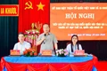 Phó Bí thư Tỉnh ủy, Trưởng đoàn ĐBQH tỉnh Châu Ngọc Tuấn phát biểu tại hội nghị tiếp xúc cử tri. Ảnh: A.H