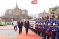 Lễ đón trọng thể Tổng Bí thư Tô Lâm thăm cấp Nhà nước tới Vương quốc Campuchia