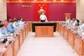 Bí thư Tỉnh ủy Hồ Quốc Dũng chủ trì phiên họp Ban Chỉ đạo các công trình trọng điểm quốc gia tỉnh Gia Lai. Ảnh: Đức Thụy