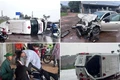 Nhiều người bị thương sau vụ xe cứu thương quay vòng, lật nghiêng khi va với ô tô con