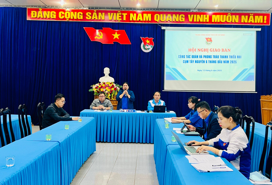 Quang cảnh hội nghị giao ban tại điểm cầu Tỉnh Đoàn Gia Lai. Ảnh: P.L eced9b4cb7359fbb7a4eba53d932f2f6.jpg