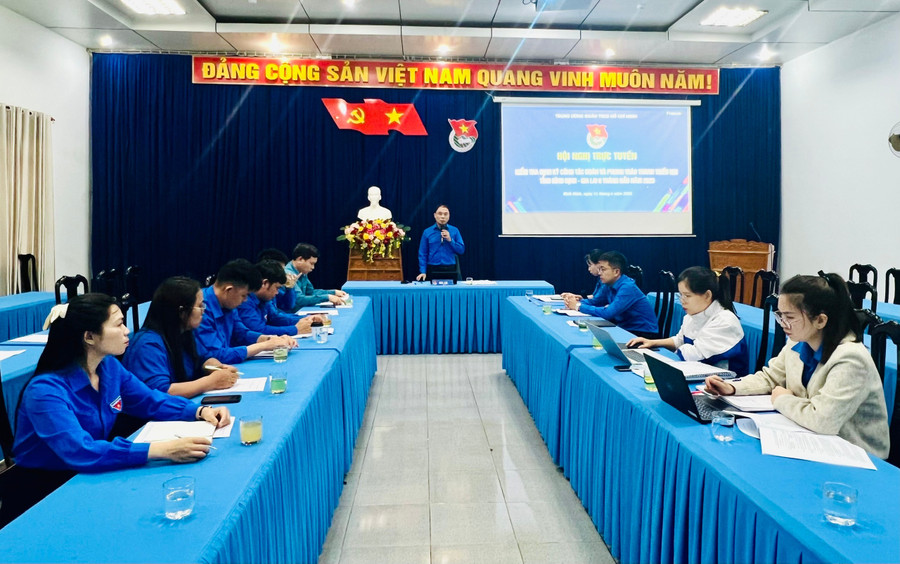 Quang cảnh hội nghị tại điểm cầu Tỉnh Đoàn Gia Lai. Ảnh: P.L 04735f17d3a975a6aeb0726948f3c32c.jpg