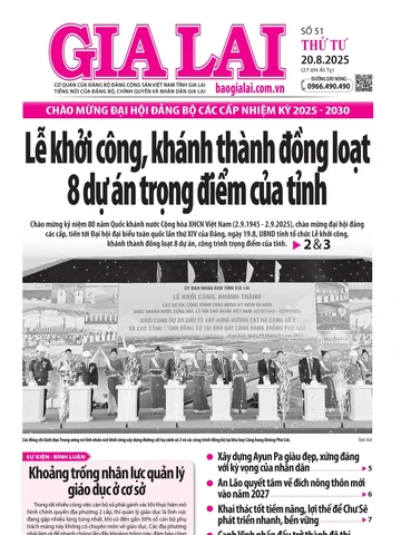 Báo Gia Lai số thứ tư ngày 20-8-2025