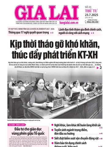 Báo Gia Lai số thứ tư ngày 23-7-2025