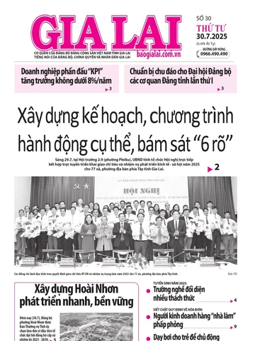 Báo Gia Lai số thứ tư ngày 30-7-2025