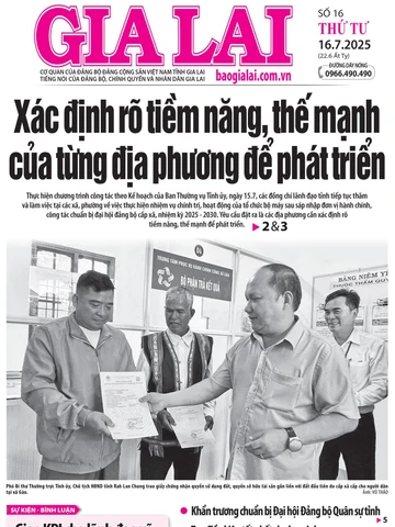 Báo Gia Lai số thứ tư ngày 16-7-2025