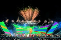 Màn biểu diễn nghệ thuật tại lễ hội.