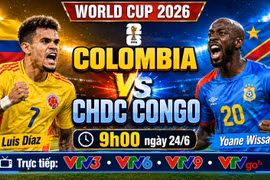 Kênh xem trực tiếp Colombia vs CHDC Congo 9h 24/6: James, Luis Díaz cùng đá chính