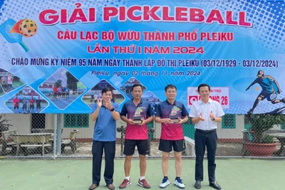 Pleiku: 24 vận động viên tham gia giải Pickleball Câu lạc bộ Wừu