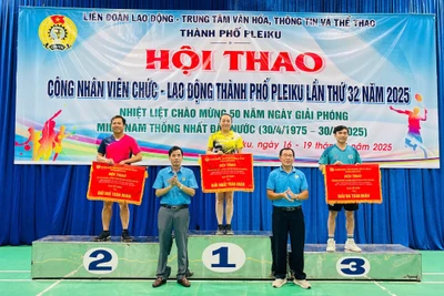 Phòng Văn hóa, Khoa học và Thông tin TP. Pleiku đạt giải nhất toàn đoàn Hội thao công nhân, viên chức, lao động