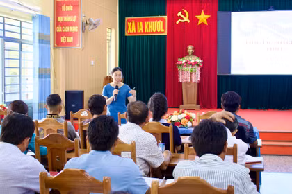 130 hòa giải viên xã Ia Khươl được bồi dưỡng kiến thức, kỹ năng nghiệp vụ.