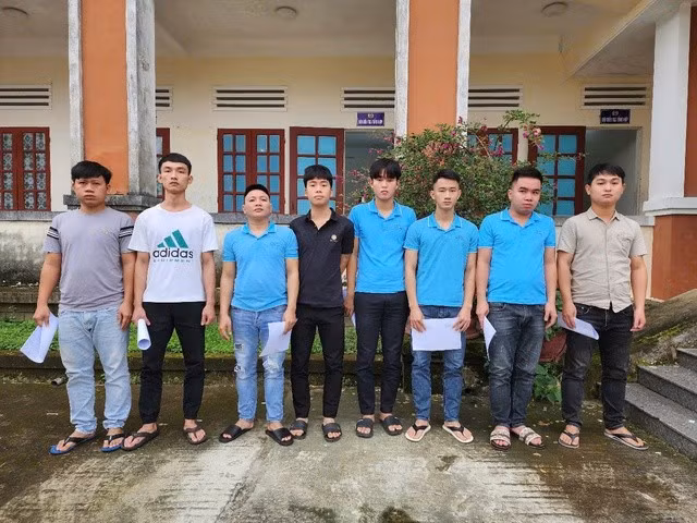 Các đối tượng bị khởi tố, bắt tạm giam Ảnh: Công an Quảng Nam