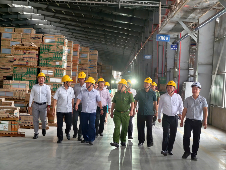 Phó Bí thư Thường trực Tỉnh ủy Rah Lan Chung thăm Công ty cổ phần TAKAO Bình Định. Ảnh: Dũng Nhân img-1063.jpg