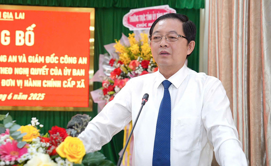 Đồng chí Hồ Quốc Dũng-Ủy viên Ban Chấp hành Trung ương Đảng, Bí thư Tỉnh ủy Bình Định phát biểu chỉ đạo tại hội nghị. Ảnh: Hồng Sơn 3.jpg